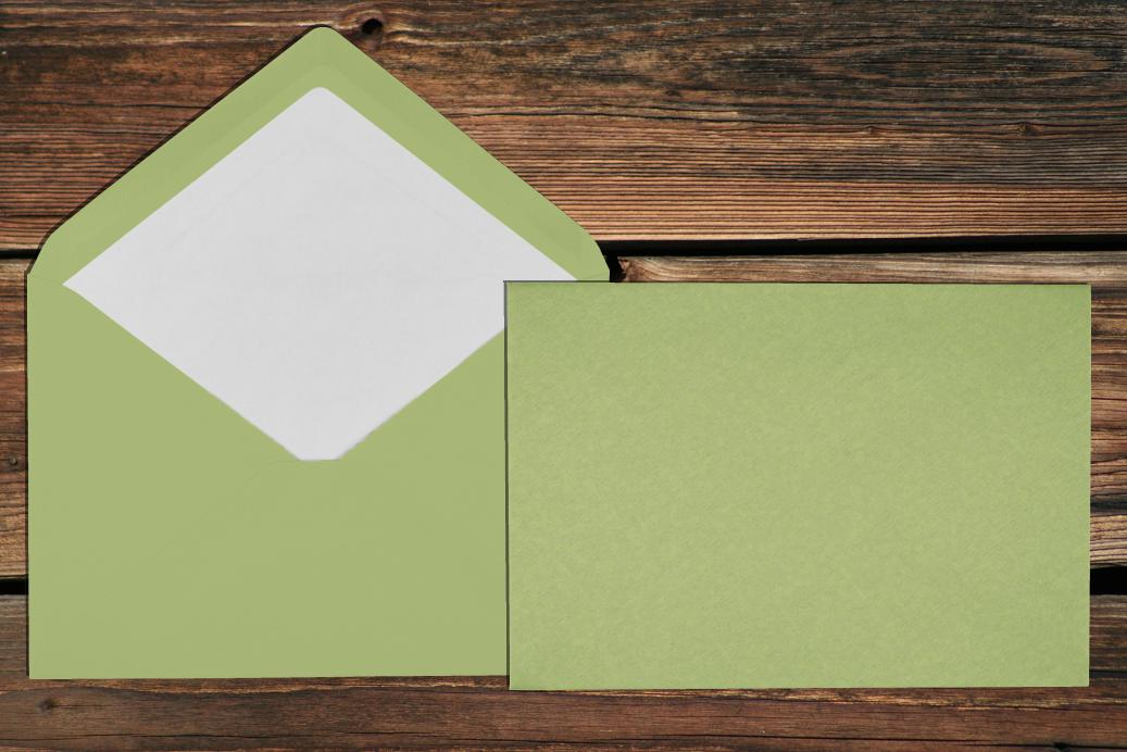 Briefhüllen mit Seidenfutter C5 157x225 mm Nassklebend Pistache gerippt 100 g/qm